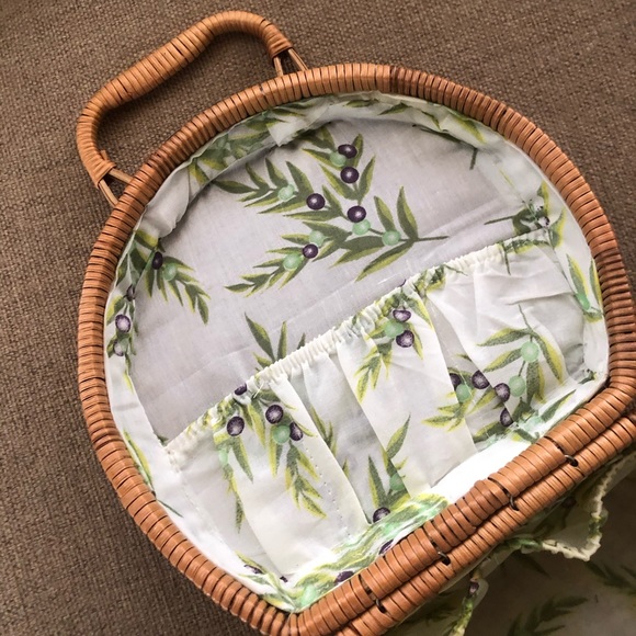 ▪️sold▪️vintage wicker bag brown tote woven - Picture 5 of 8